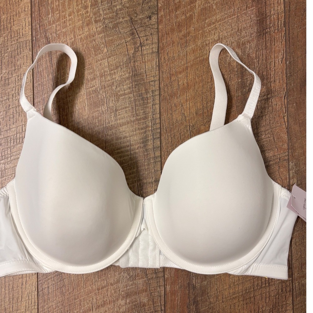 Auden 38D Lightly Lined Demi Bra Womens White NWT neutral underwire